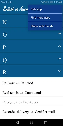British vs American English screenshot 3