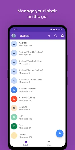 eLabels - manage email labels screenshot 1