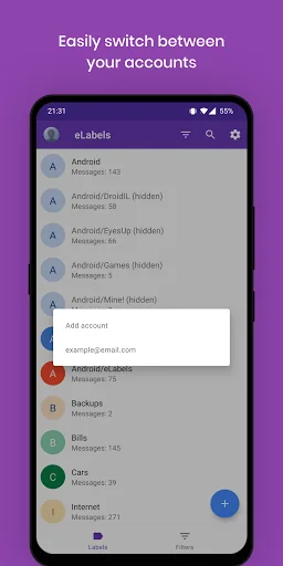 eLabels - manage email labels screenshot 3