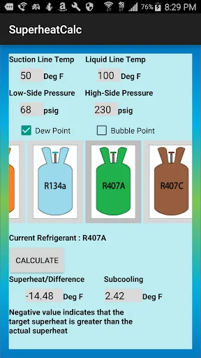 HVAC Superheat Calculator screenshot 4