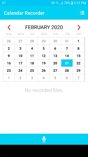 Simple Voice Recorder, Calenda
