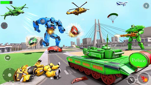 Police Tank Robot Transform 3d
