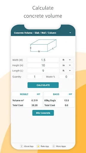 Construction concrete calculat