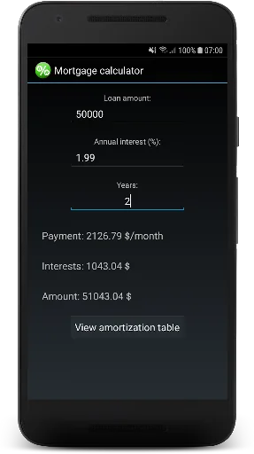 Mortgage calculator