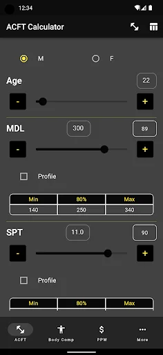 Army Fitness Calculator