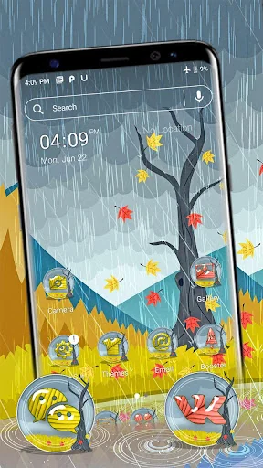 Autumn Rainy Theme Launcher