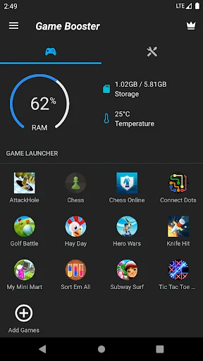 Game Booster: Manage, Launcher screenshot 1