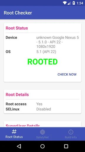 Root and SafetyNet Checker screenshot 1