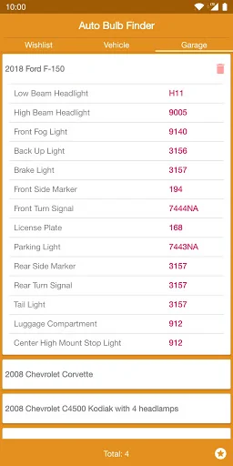 Auto Bulb Finder - Bulb Size screenshot 1