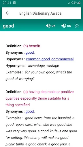 English Dictionary - Awabe screenshot 2