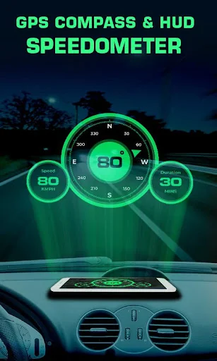 GPS Compass & HUD Speedometer screenshot 1