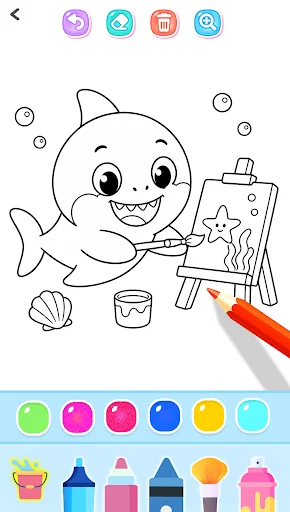Baby Shark Glitter Coloring screenshot 1