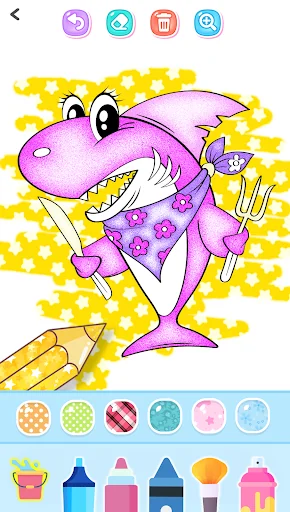 Baby Shark Glitter Coloring screenshot 2