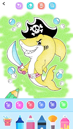 Baby Shark Glitter Coloring screenshot 3