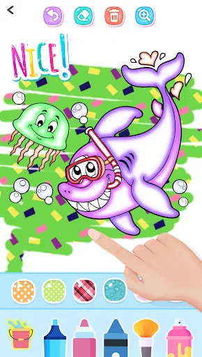 Baby Shark Glitter Coloring screenshot 4