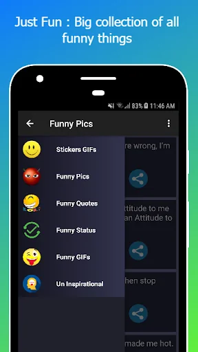Funny Pics, GIFs, Stickers screenshot 1