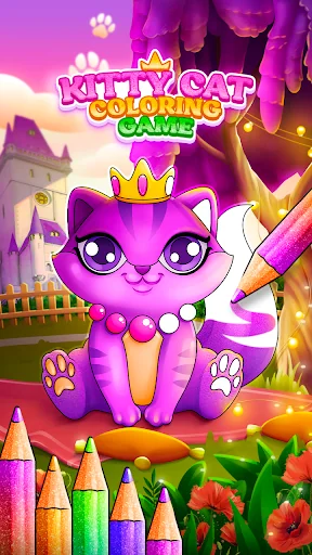 Glitter Kitty Cats Coloring