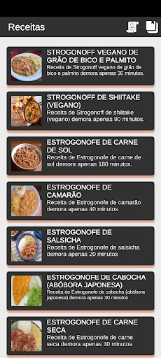 Receitas de estrogonofe