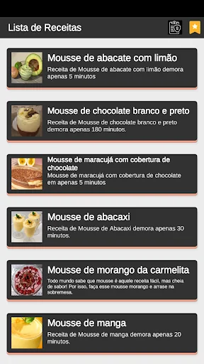 Receitas de Mousse