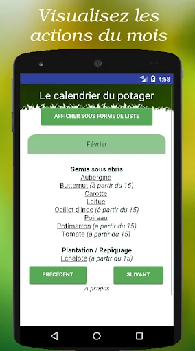 Calendrier du potager