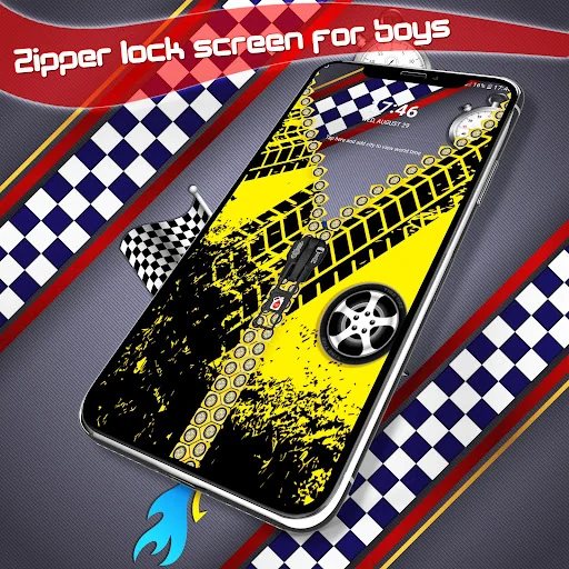 Zipper lock screen for boys