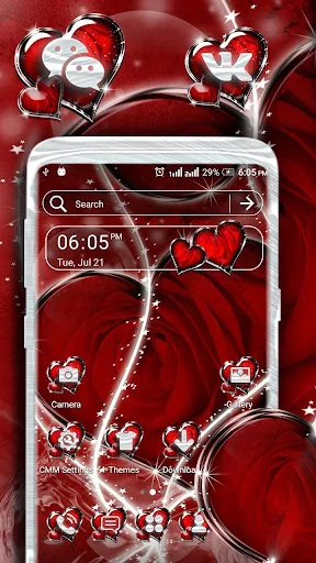 Red Rose Launcher Theme