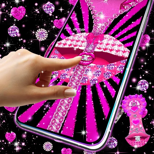 Diamond lips lock screen screenshot 1
