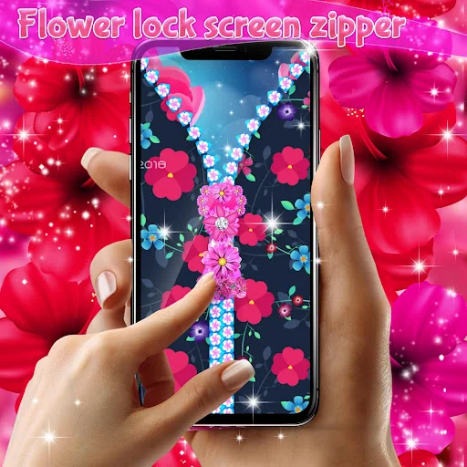 Flower lock screen zipper