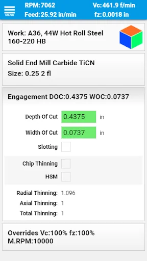 FSWizard Machinist Calculator screenshot 2
