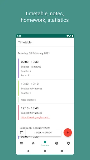 Timetable for students