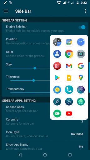 Side Bar - Edge Screen