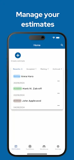 Estimate maker, contractor app