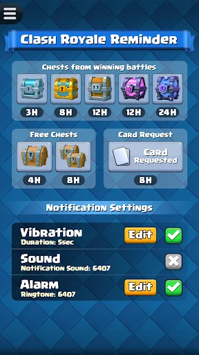 Reminder for Clash Royale screenshot 1