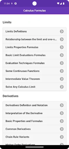 Calculus Formulas