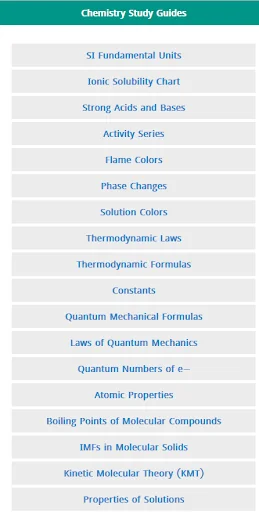 Chemistry Study Guide
