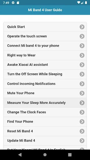 User Guide for Xiaomi Mi Band