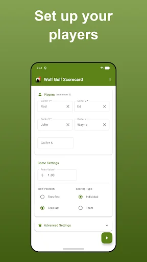 Wolf Golf Scorecard Pro