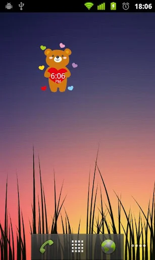 CuteBear Clock Widget