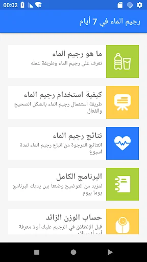 رجيم الماء في 7 أيام