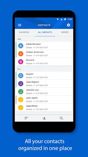 BlackBerry Hub+ Contacts