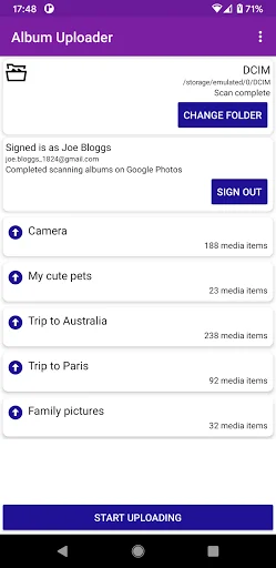 Photo Album Uploader