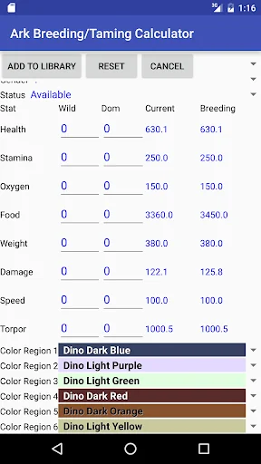 Breed/Taming Calc:Ark Suvivial screenshot 2