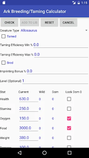 Breed/Taming Calc:Ark Suvivial screenshot 3
