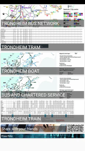 TRONDHEIM BUS TRAM BOAT MAP