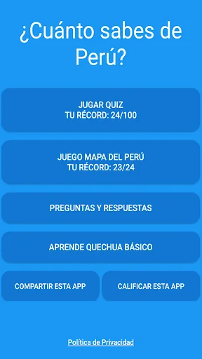Test: ¿Cuánto sabes de Perú? screenshot 1