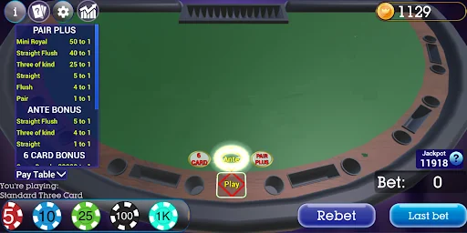 Three Card Poker Texas Holdem screenshot 1