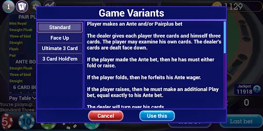 Three Card Poker Texas Holdem screenshot 2