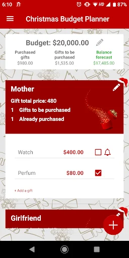 Christmas Budget Planner
