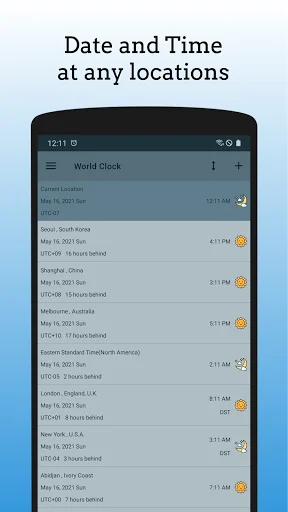 World Clock - TimeZone Widget