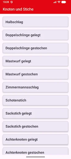 Knoten und Stiche